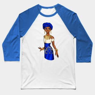 Black is Beautiful - Niger African Melanin Girl in traditional outfit Baseball T-Shirt